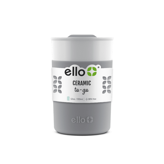 Ello Cool Gray Archie Ceramic Thermos Mug With Lid, 11 fl oz EasyOptionXY LLC