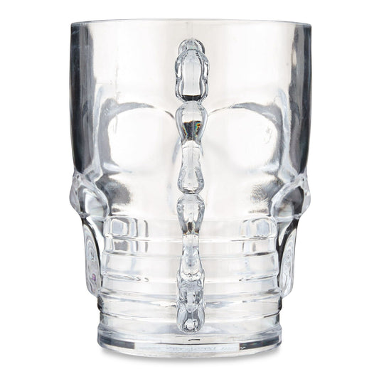 Halloween Skull Beer Mug Adult Party Favor, Clear, Plastic, 19 oz, by Way To Celebrate EasyOptionXY LLC