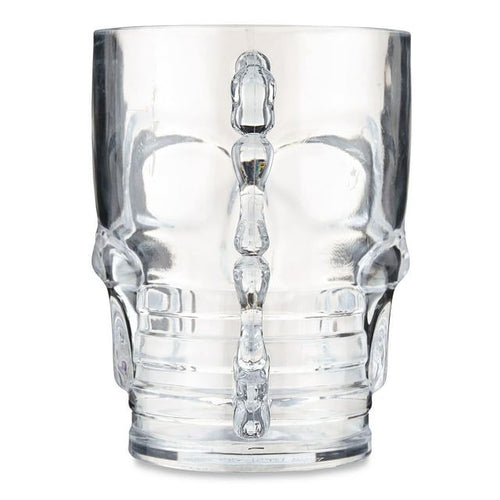 Halloween Skull Beer Mug Adult Party Favor, Clear, Plastic, 19 oz, by Way To Celebrate EasyOptionXY LLC