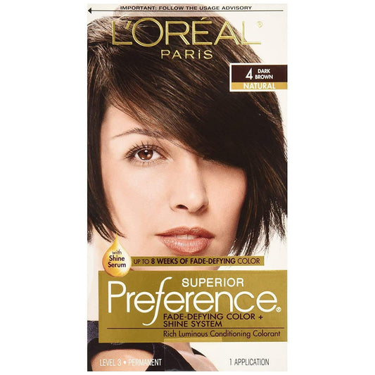 Superior Preference L'Oreal Paris 4 Dark Brown Natural Level 3 Permanent Hair Color, 1 Application
