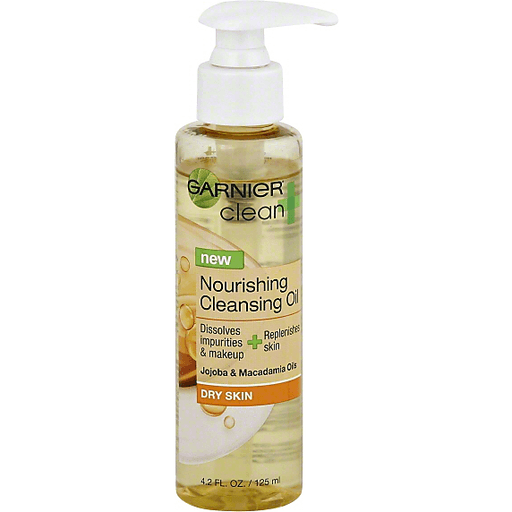 Clean + Garnier Nourishing Cleansing Oil For Dry Skin 4.2 Fl. Oz. Pump