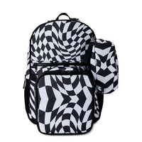 Wonder Nation Children's Backpack with Lunch Box and Pencil Case 3-Piece Set Black and White Twisted Check EasyOptionXY LLC