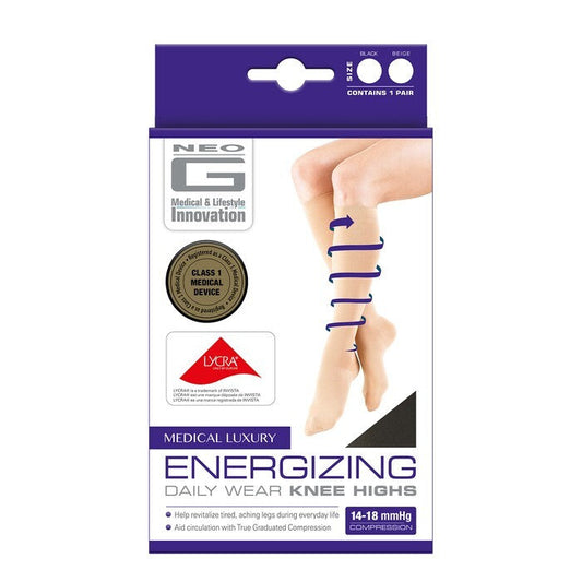 NEO G Energizing Compression Knee Highs - Tan, Large