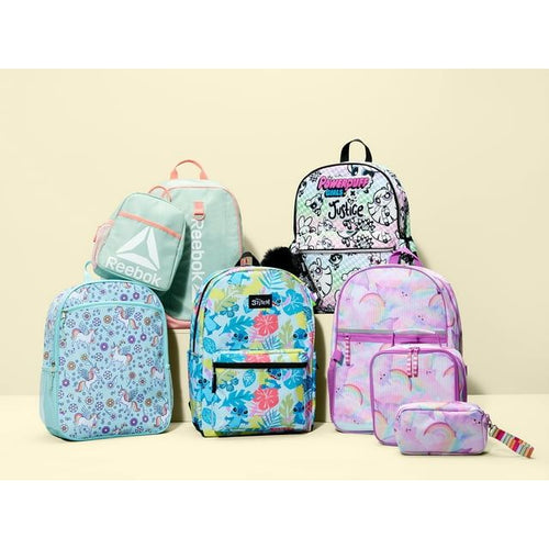 Justice The Powerpuff Girls 17" DIY Checkered Laptop Backpack with Marker Set and Pouch, White Multi-Color EasyOptionXY LLC