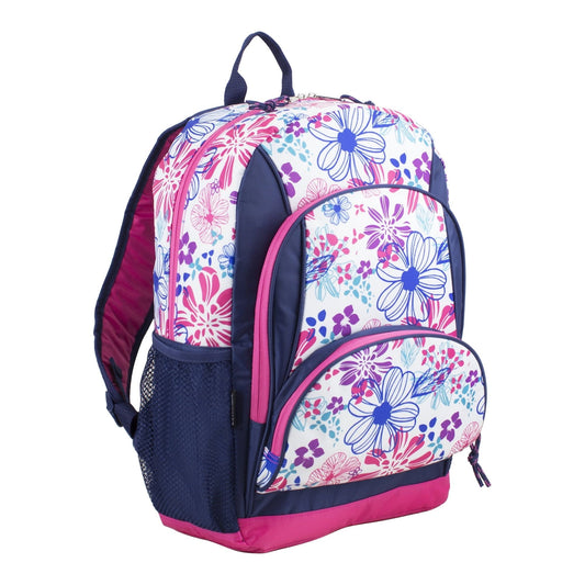 Eastsport Unisex Triple Pocket Backpack, Blue Pink Floral EasyOptionXY LLC