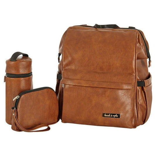 Hannah & Sophia Soho Traverse Diaper Backpack, Cognac EasyOptionXY LLC