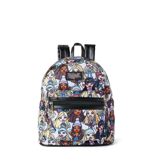 Bratz Women's All Over Print Nylon Mini Backpack, Black Multi-Color EasyOptionXY LLC