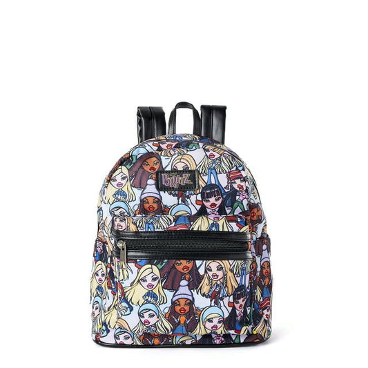 Bratz Women's All Over Print Nylon Mini Backpack, Black Multi-Color EasyOptionXY LLC