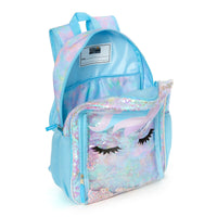Schoolyard Vibes Unicorn Girls 17" Sequin Stationary Kids Backpack Set, Blue EasyOptionXY LLC