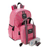 Justice Girls 17" Laptop Backpack, Lunch Tote and Pencil Case, 3-Piece Set Pink Star Print EasyOptionXY LLC