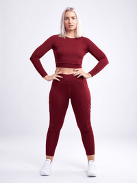 JupiterGear High-Waisted Criss-Cross Training Leggings with Hip Pockets