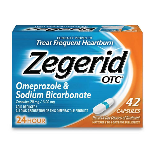 Zegerid OTC Omeprazole 20mg And Sodium Bicarbonate Acid Reducer For Frequent Heartburn Capsules - 42ct