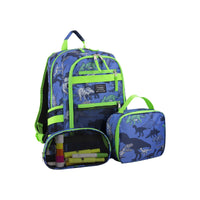 Eastsport Unisex 3-Piece Combo Backpack with Lunch Box and Pouch, Blue Dino Print EasyOptionXY LLC