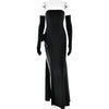 Luxe Off-Shoulder Slit Dress
