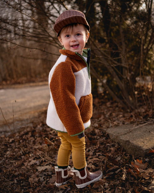 Tan Camel Sherpa - Plush Warm lined Pullover Sweatshirt