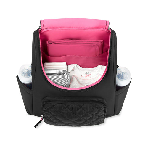 Child of Mine by Carter's Changing Pad Included Backpack Diaper Bag, Black Quilted EasyOptionXY LLC