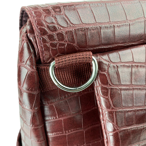 iPack Croc Backpack Diaper Bag with Adjustable Straps and Top Carry Handle, Maroon EasyOptionXY LLC