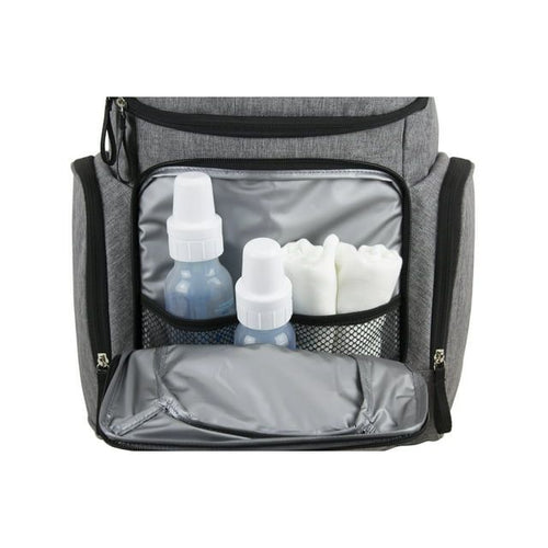 Eastsport Wooster St. Backpack Diaper Bag with Adjustable Shoulder Straps, Bonus Changing Pad, Stroller Straps and Insulated Zipper Pockets, Light Grey EasyOptionXY LLC