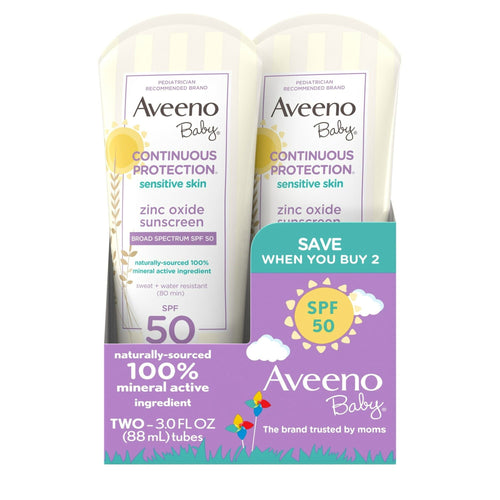 Aveeno Baby Zinc Oxide Mineral Sunscreen Lotion, SPF 50, 2 x 3 fl oz EasyOptionXY LLC