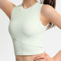 SculptFit Sleeveless Ribbed Yoga Top
