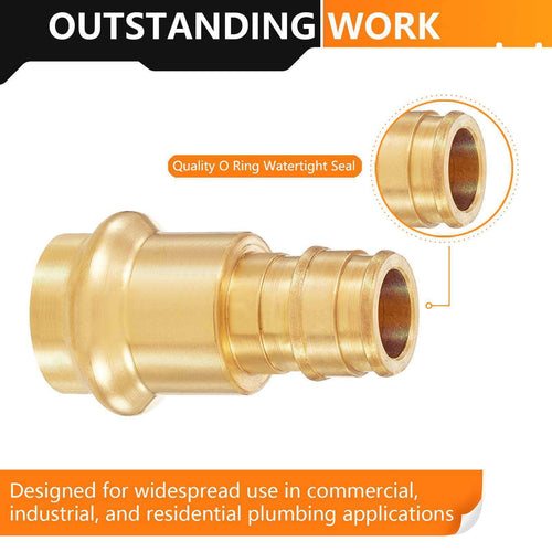 1/2" Press x 1/2" PEX Expansion Brass Adapter (Lead Free) Plumbingsell