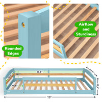 Twin Montessori Floor Bed with Safety Guardrails