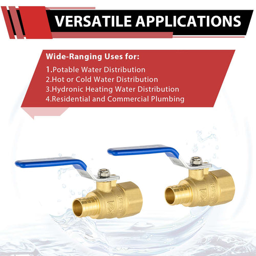 3/4" PEX Crimp X 3/4" FNPT Ball Valve, Blue (Lead Free) Plumbingsell