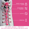 Pink Quick Lock No Tie Elastic Shoelaces The Original Stretchlace