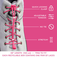 Pink Quick Lock No Tie Elastic Shoelaces The Original Stretchlace