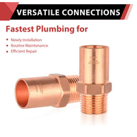 1" FTG Press x 3/4" Male Threaded Copper Street Adapter (Lead Free)