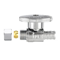 10 Pcs 1/2" PEX Crimp x 3/8" OD Compr. Straight Stop Valve, 1/4 Turn (Lead Free) Plumbingsell