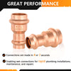 30 Pcs 3/4" x 1/2" Copper Press x Press Coupling NO Stop (Lead Free)