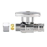 10 Pcs 1/2" PEX Expansion x 3/8" OD Compr. Straight Stop Valve, 1/4 Turn (Lead Free) Plumbingsell