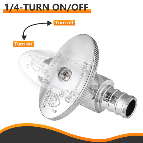 1/2" PEX Crimp x 1/4" OD Compr. Straight Stop Valve, 1/4 Turn (Lead Free) Plumbingsell