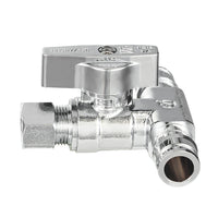 10 Pcs 1/2" PEX Expansion x 1/2" PEX Expansion x 3/8" OD Compr. Tee Stop Valve, 1/4 Turn (Lead Free) Plumbingsell