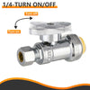 10 Pcs 1/2" Push Connect x 1/4" OD Straight Stop Valve, 1/4 Turn (Lead Free) Plumbingsell
