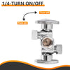 1/2" FIP x 3/8" OD Compr. x 3/8" OD Compr. Dual Stop Valve, 1/4 Turn (Lead Free)