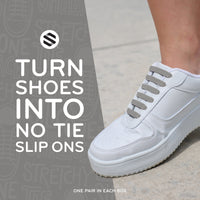 Grey Stretchy Tieless Silicone Elastic Shoelaces | 20 Straps The Original Stretchlace