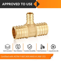 30 Pcs PEX-B Crimp 1" PEX x 1" PEX x 1/2" PEX Reducing Tee (Lead Free)