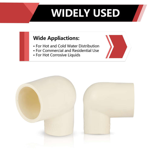 3/4" x 1/2" CPVC CTS 90° Reducing Elbow (Socket)