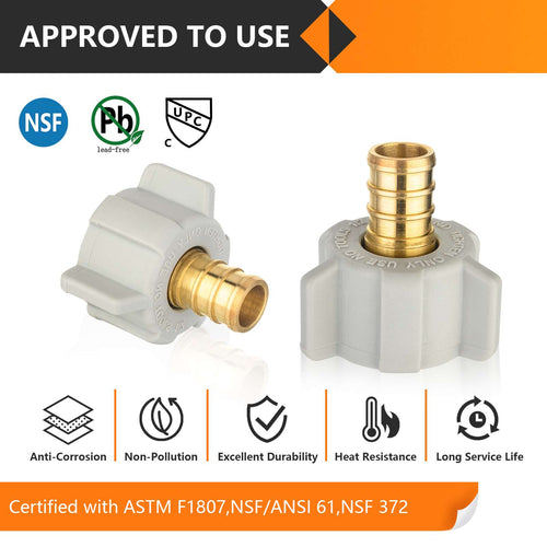 PEX-B Crimp 1/2" x 1/2" Female NPT Swivel Adapter (Lead Free) Plumbingsell