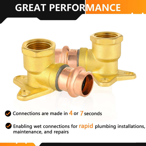 1/2" Press Copper Drop Ear Elbow (Lead Free)