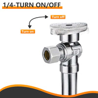1/2" Sweat x 3/8" OD Compr. Angle Stop Valve, w/5" Angle Extension, 1/4-Turn (Lead Free)