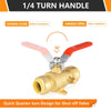 1/2" Push Fit Ball Valve With Drain Drop Ear, Red Lever (Lead Free)