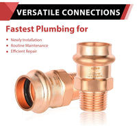 30 Pcs 1" Press Copper x 3/4" Male Threaded Adapter (Lead Free)