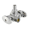 1/2" PEX Crimp x 3/8" OD Compr. x 3/8" OD Compr. Dual Stop Valve, 1/4 Turn (Lead Free)