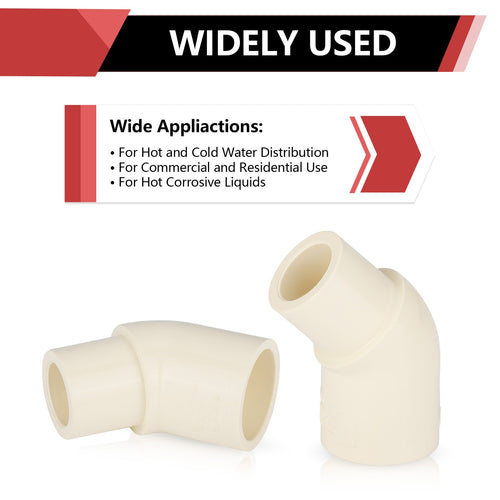 3/4" CPVC CTS 45° Street Elbow (Spigot x Socket)