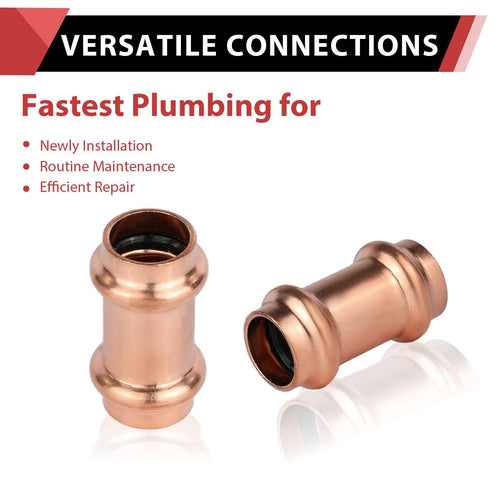 1/2" Press Copper Coupling NO Stop (Lead Free) Plumbingsell