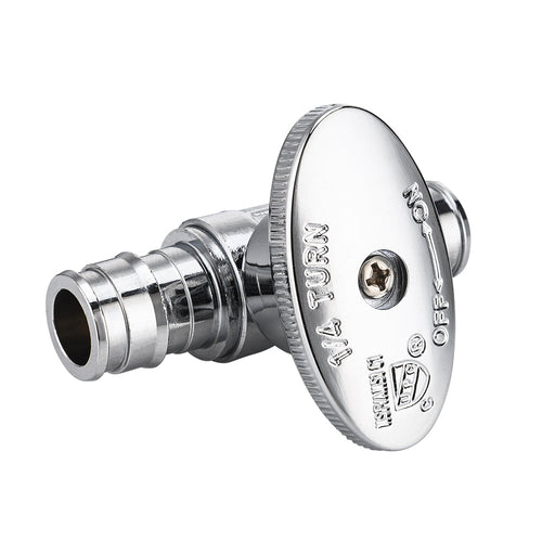 1/2" x 1/2" PEX Expansion Straight Stop Valve, 1/4 Turn (Lead Free) Plumbingsell
