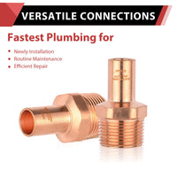 1/2" FTG Press x 3/4" Male Threaded Copper Street Adapter (Lead Free)